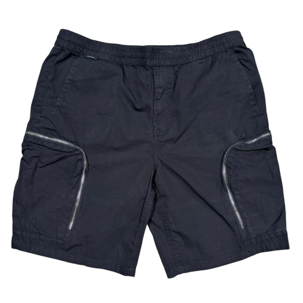 River Island Black Cargo Zipper Side Pockets Men Short Size 34